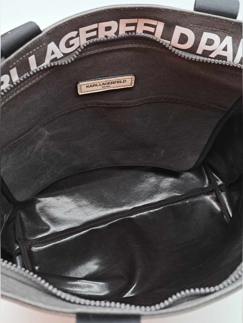 Karl Lagerfeld Paris Kristen Logo Tote Charcoal Grey - Picture 8 of 13